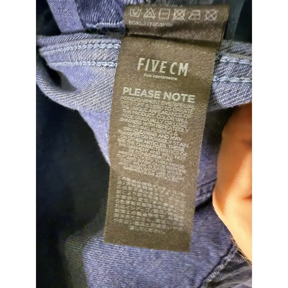 FIVE CM Faded Blue Denim Jacket Men M Snap Button